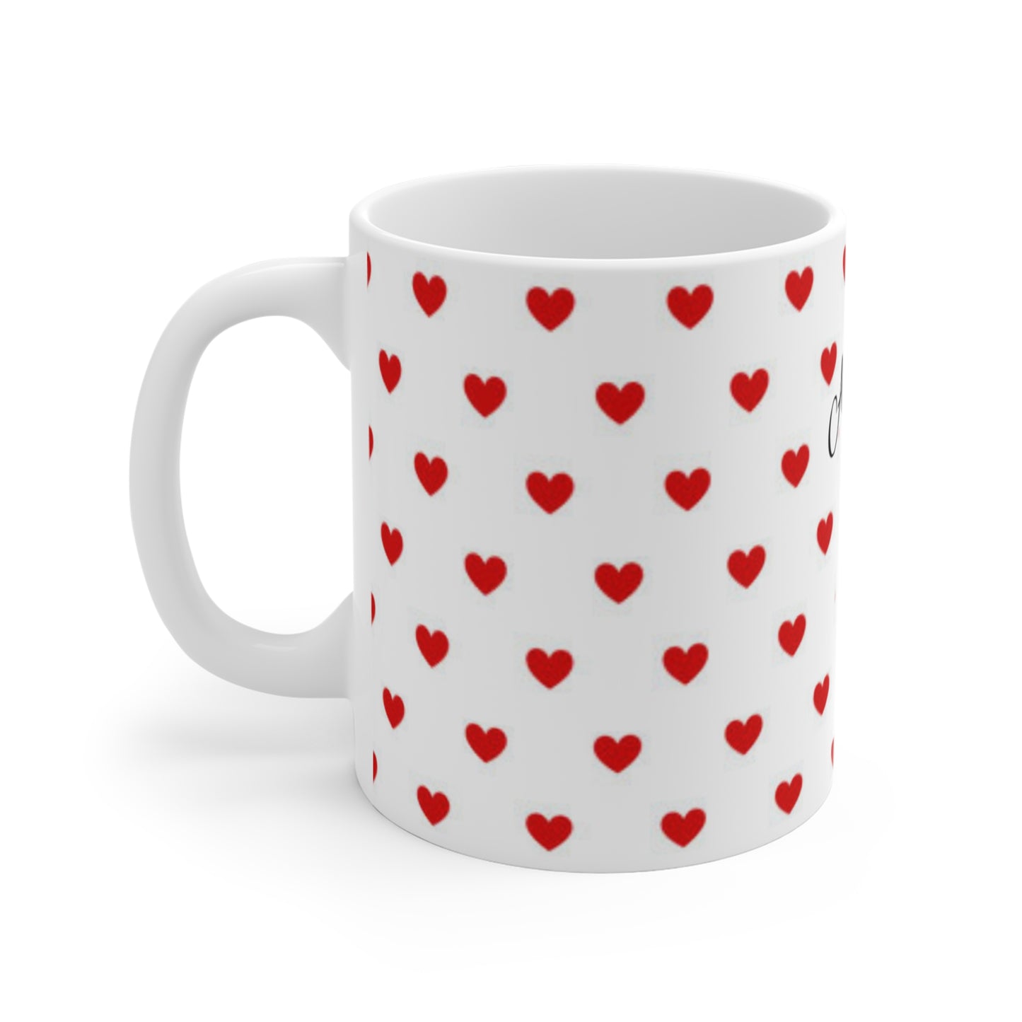 Always Forever Us Mug — Romantic Couple Coffee Mug with Heart Pattern (11oz)